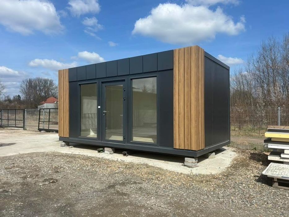 Pawilon 5×2,5m biurowy Kontener handlowy usługowy Rama Lamele