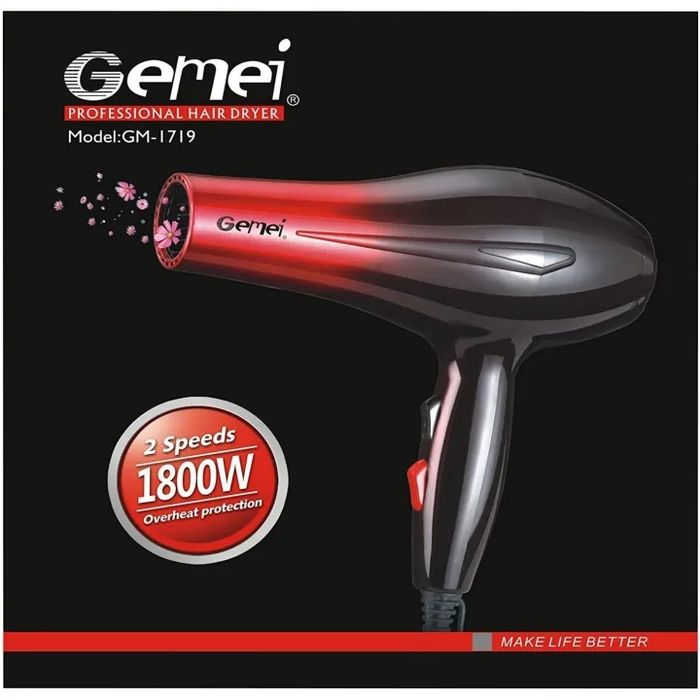Фен для волосся Gemei GM-1719. 1800w.