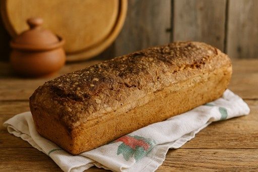 Duży chleb orkiszowy na zakwasie żytnim z czarnuszką - 1200 g