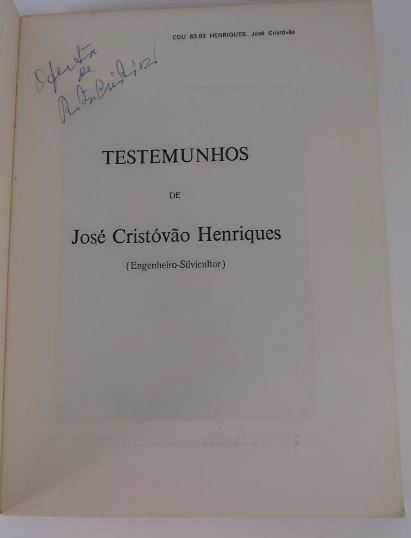 Testemunhos De José Cristóvão Henriques (raro)