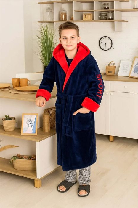 Махровий халат для хлопчика , теплий халат , детский махровый халат
