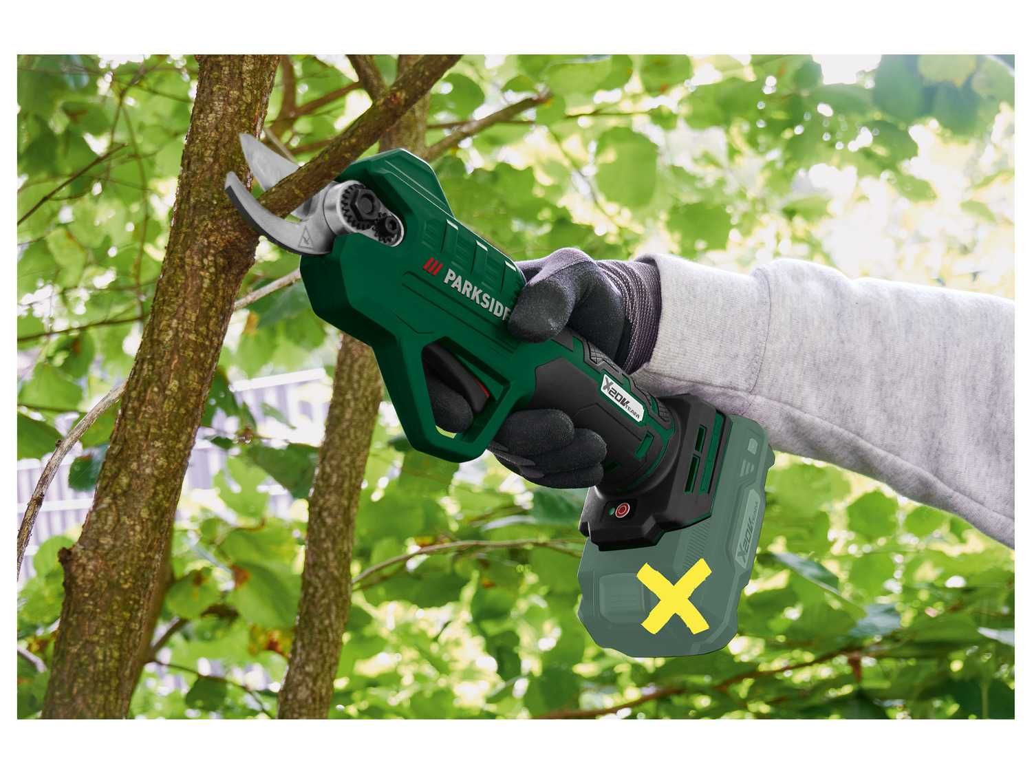 Akumulatorowe nożyce do gałęzi Parkside Sekator PAAS A1 20V