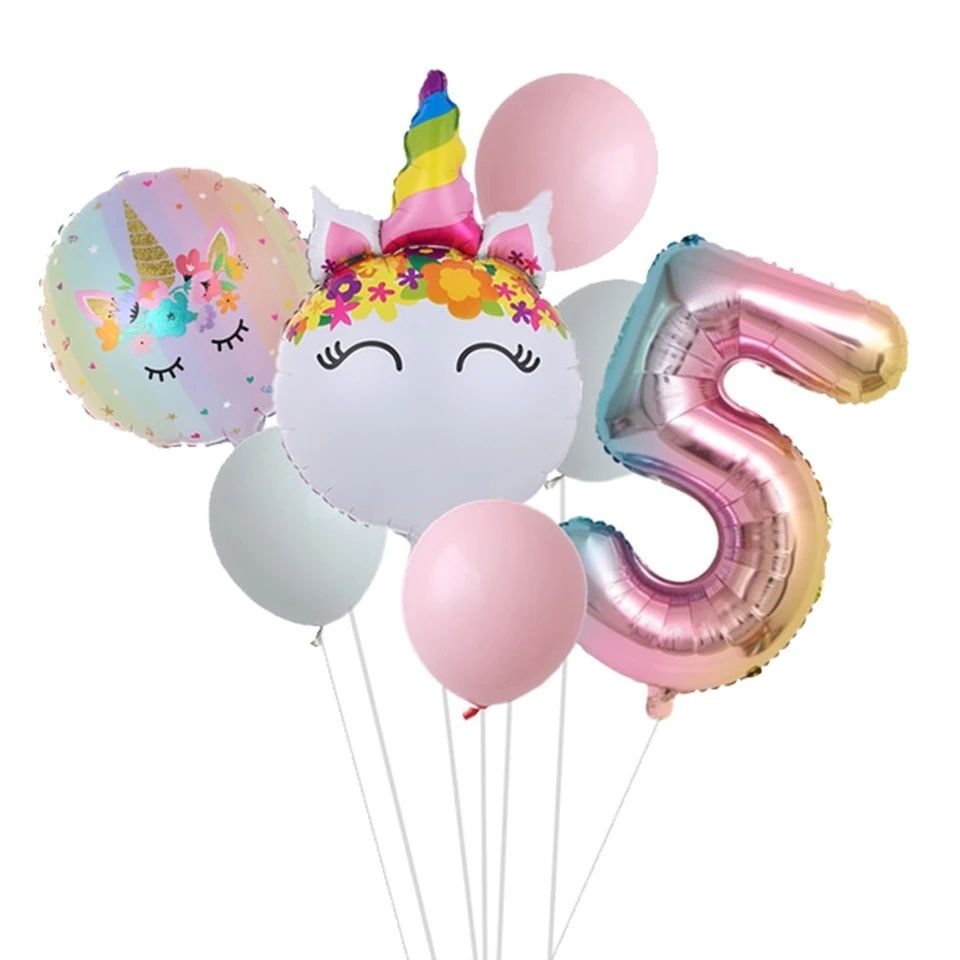 Nowy zestaw balony jednorożec urodziny 5