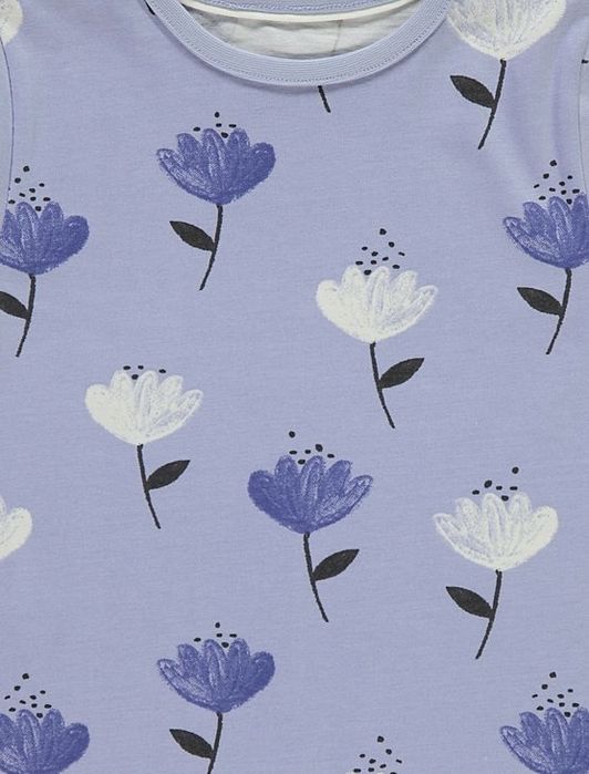 128-135 George 134 5pak piżam bawełniana piżama krótki rękaw kwiaty UK