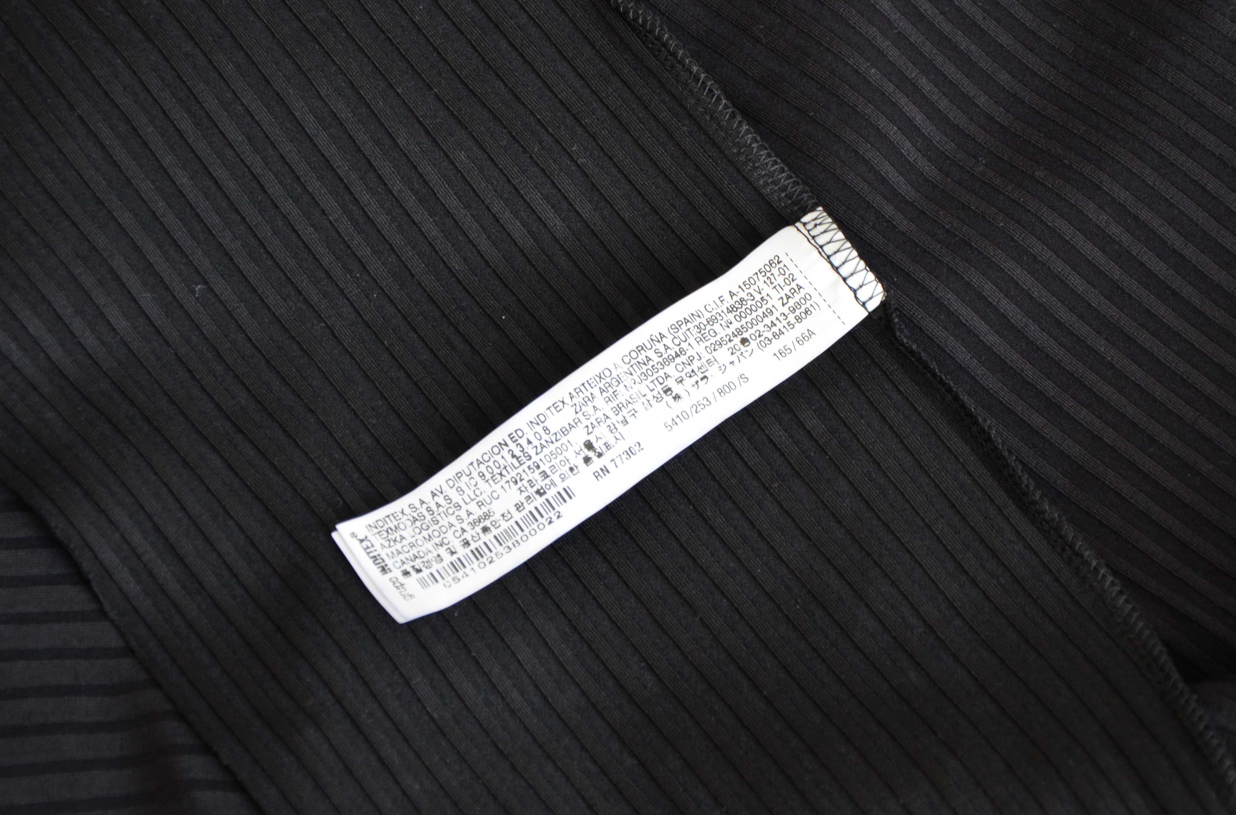Zara czarny komplet crop top spódnica midi set black skims 36 S
