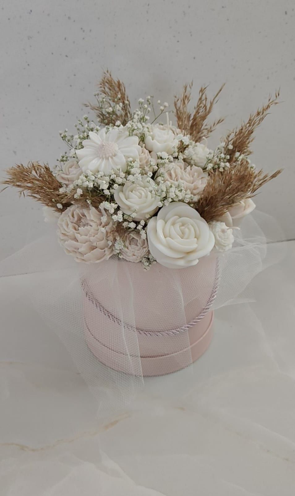 Flowerbox ze świec sojowych, Candle Box, Boho, na prezent