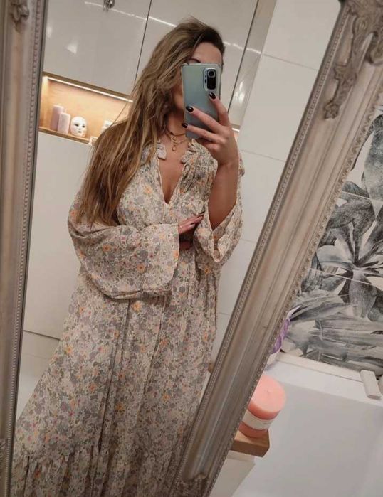 Dluga luzna oversize sukienka duzy rozmiar XXL/XXXL