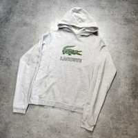 DAMSKA Bluza z Kapturem Hoodie Szara z Haftowanym Logo Premium Lacoste