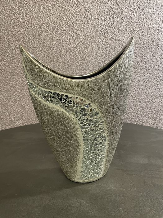 wazon w stylu glamour w kolorze srebrnym 29 cm
