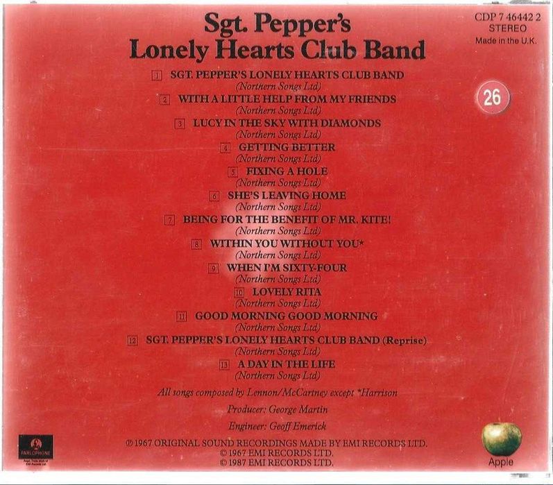 Beatles - - - - - Sgt. Peppers Lonely Hearts Club Band - - - - - CD