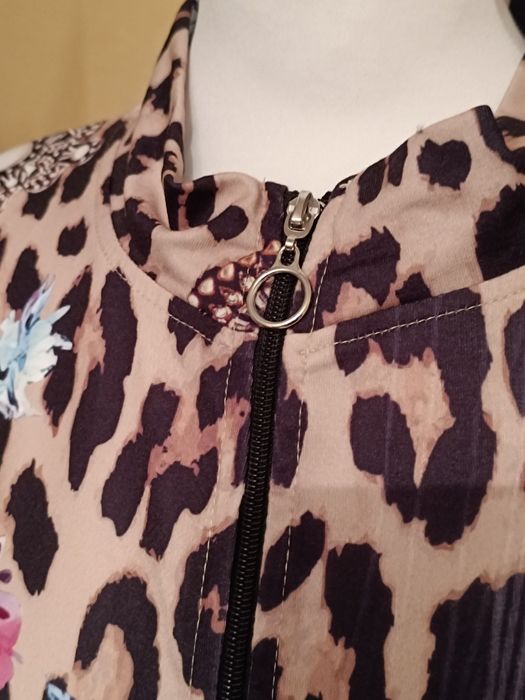 Bluza panterka oversize Nowa zamek XXL