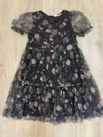 Sukienka tiulowa Kappahl roze czarna 122/128