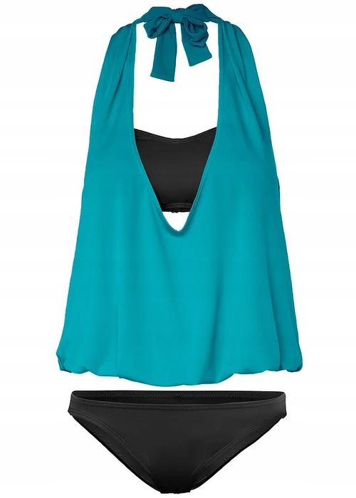 B.P.C tankini 3 części niebiesko-czarne 46.