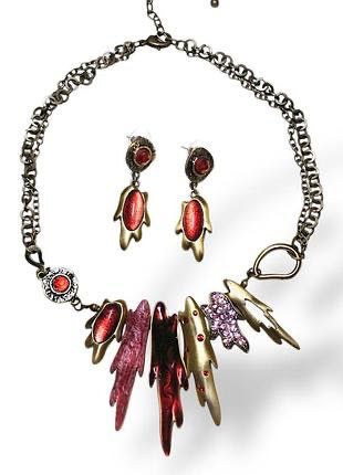 Винтажный комплект ожерелье и серьги