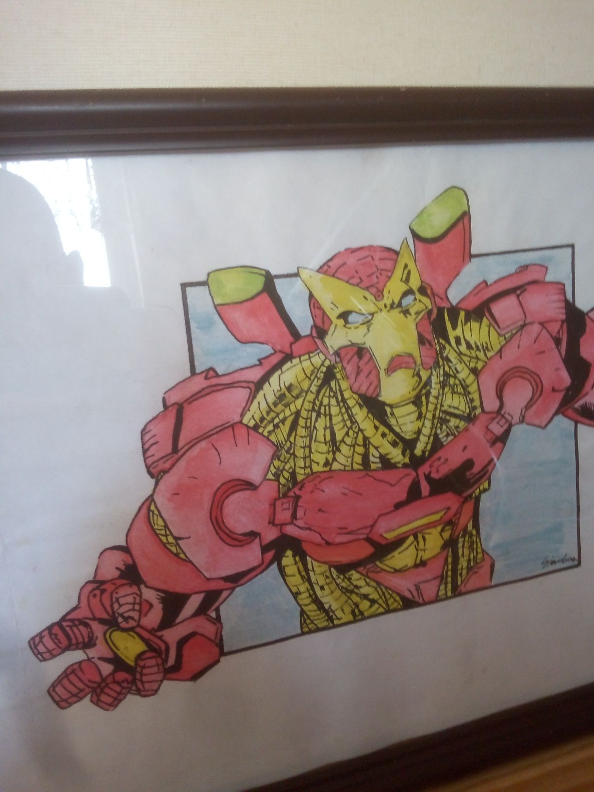 Iron Man akwarela cienkopis  na papierze 21 x 30 cm. Komiks.