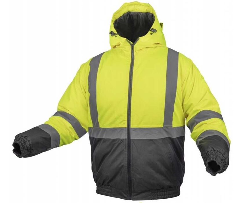 OCIEPLANA kurtka robocza męska zimowa ODBLASKOWA WODOODPORNA