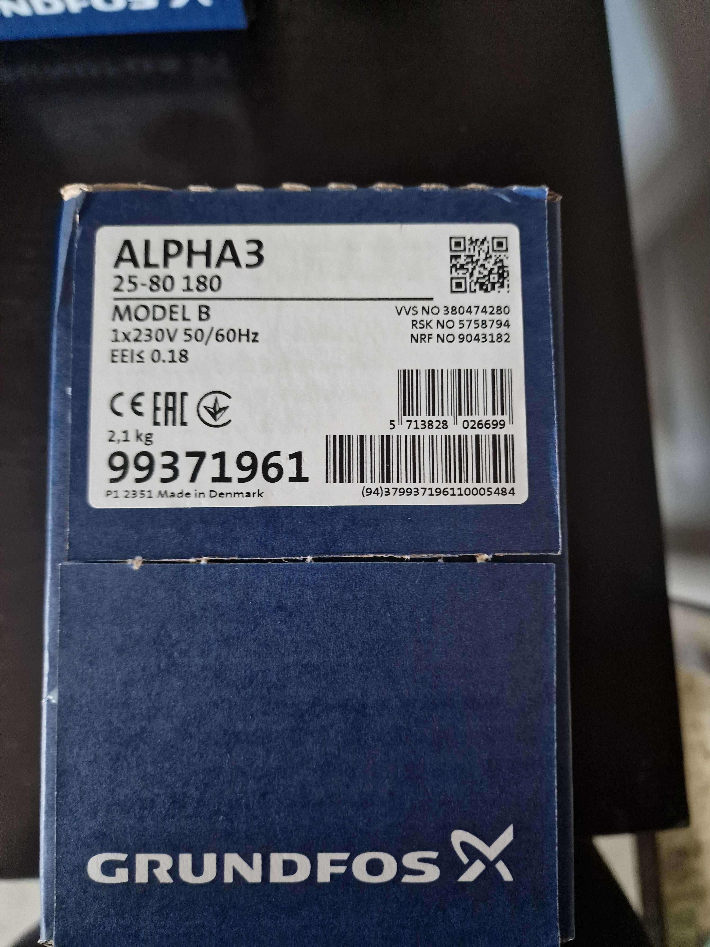 Alpha 3    25   80 180 Grundfos Pompa wody