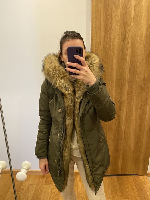 Kurtka zimowa z futerkiem rozmiar L