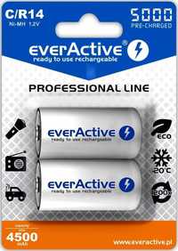 2 x baterie akumulatorki everActive R14 C 5000 mAh ready to use