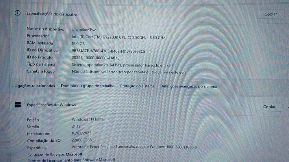 PC - Intel I7 2700K Nvidia GTX 960 + 4 Discos Internos