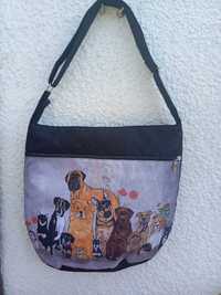 Torebka Shopper psy pieski handmade