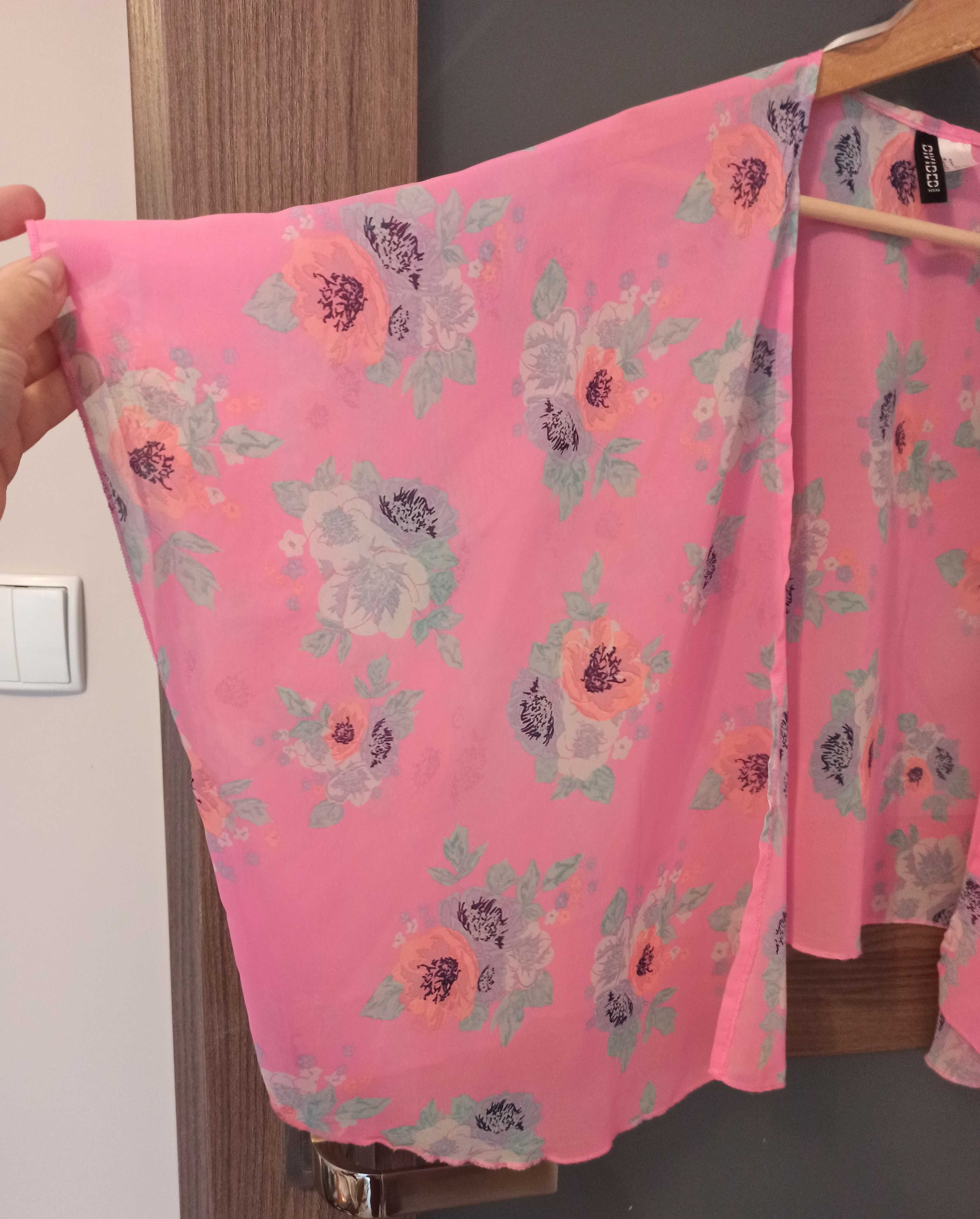 Narzutka letnia luźna kimono różowa 36 S