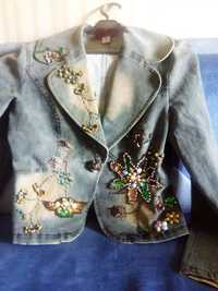 Джинсовый пиджак 36-38р.