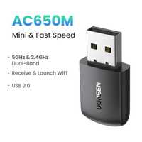 Wi-Fi-адаптер UGREEN USB для ПК AC650 5G/2.4G Mini Wireless (CM448)