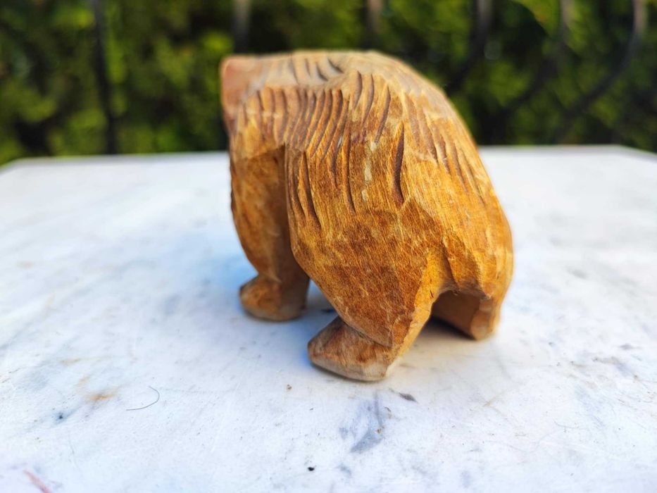 Drewniana figurka niedźwiedź,niedźwiadek,vintage lat 70-80