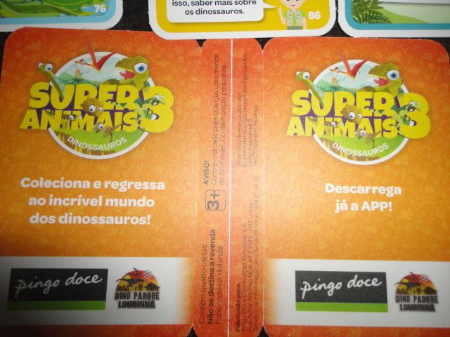 Cartas Pingo Doce Super Animais 3 Dinossauros