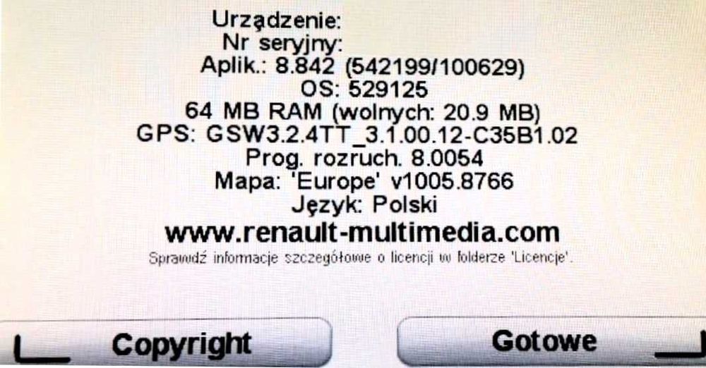 Renault Carminat TomTom Mapy 2025 (11.50) Radary korki TMC Polske menu