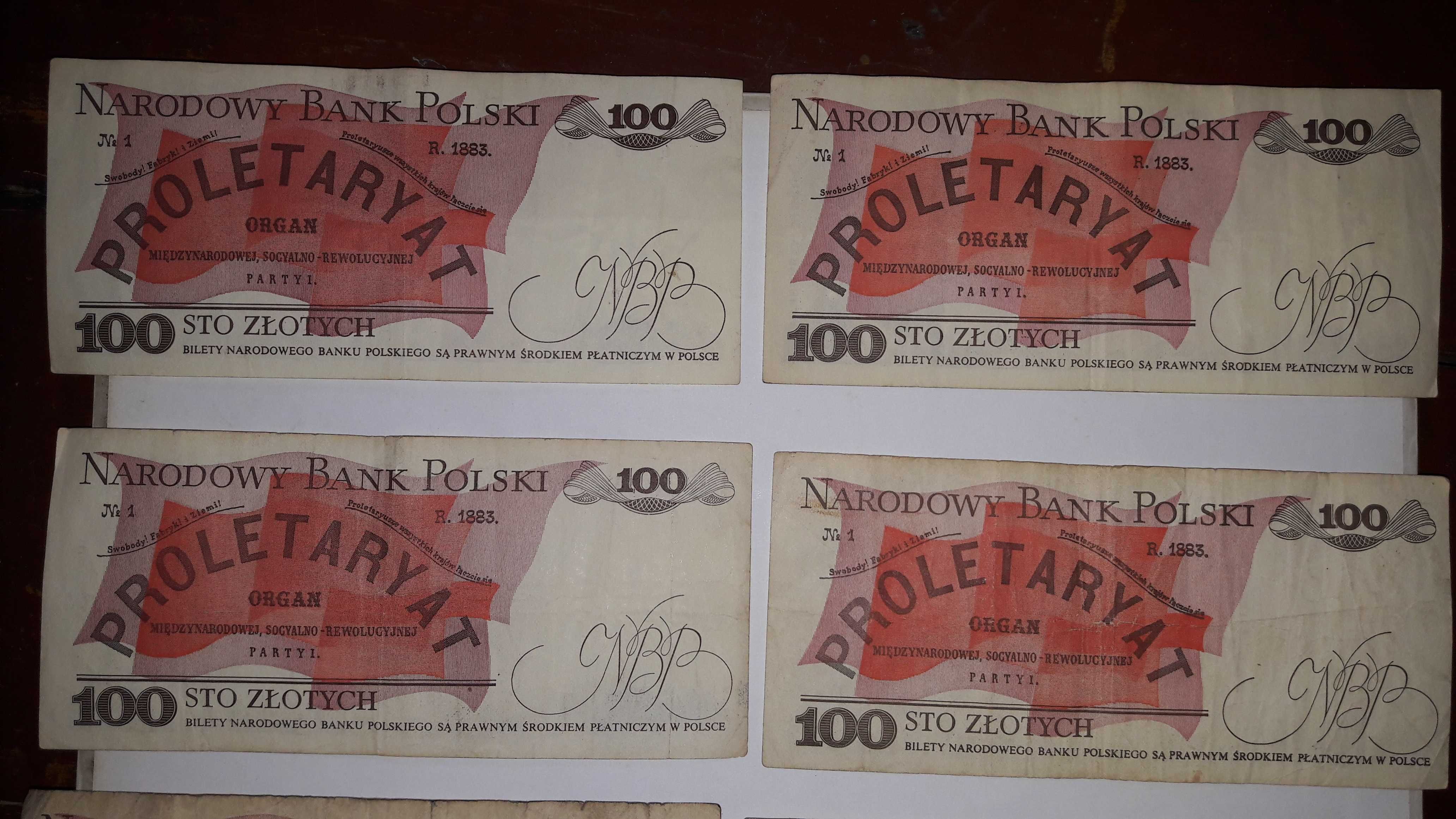 Banknot PRL banknoty czerwone 100 zł Ludwik Waryński