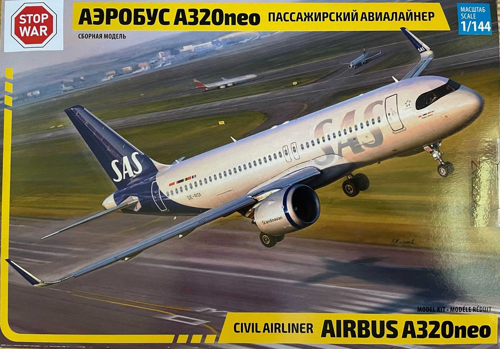 Model do sklejania Airbus A320 neo firmy Zvezda