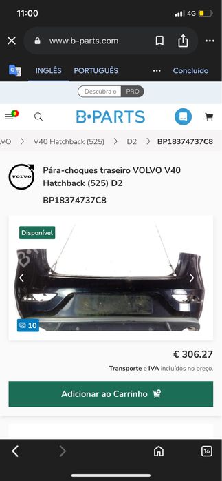 Pára-choques traseiro VOLVO V40 Hatchback (525) D2