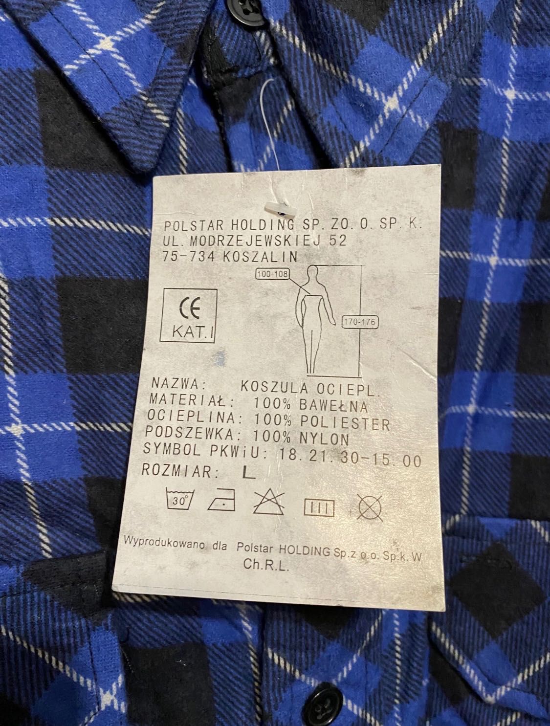 Koszula męską ocieplana flanelowa L