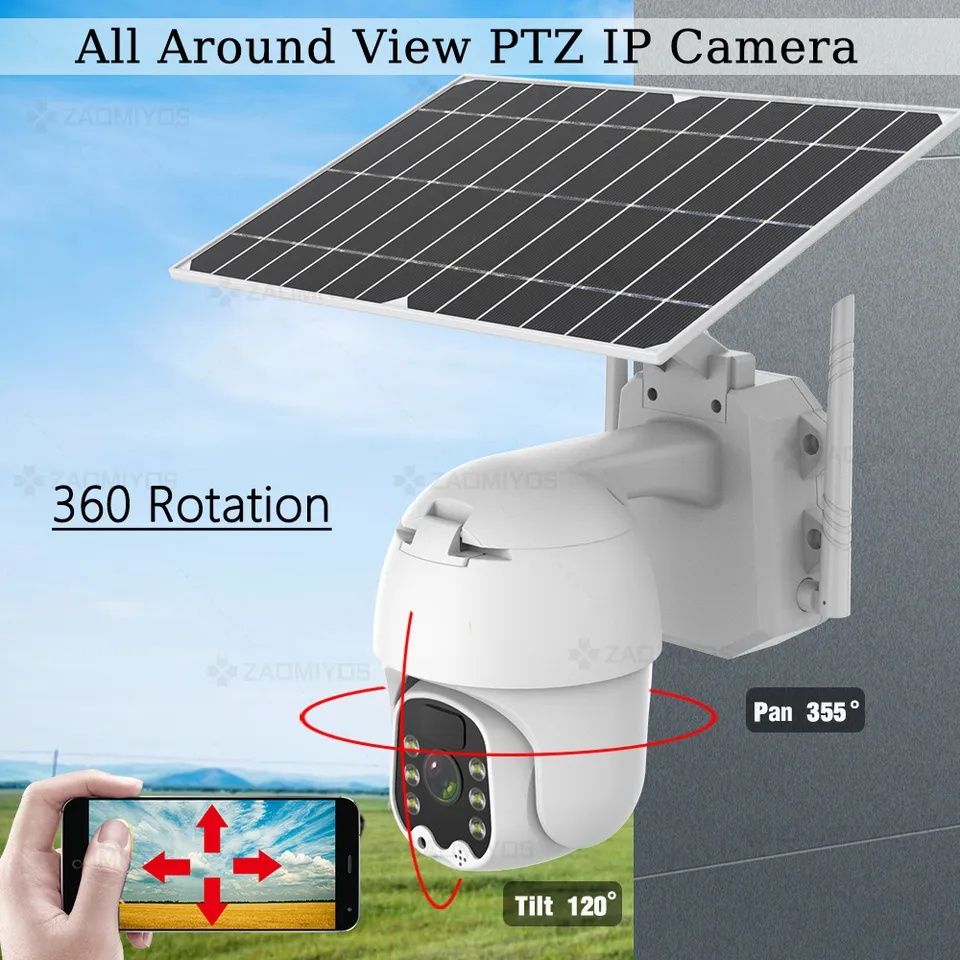 Câmara de vigilância inteligente 4G sem fios c/ painel solar  NOVO