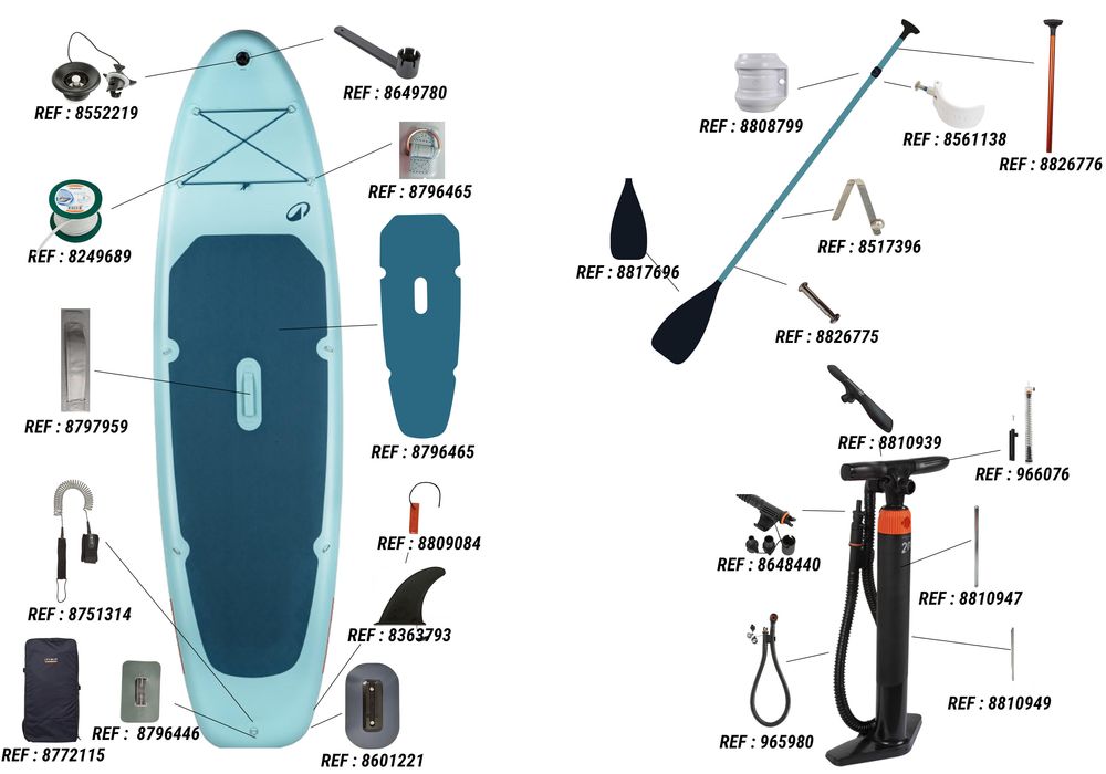 Conjunto Stand up paddle insuflável 10'6', 1 ou 2 pessoas