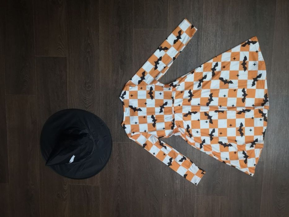 Карнавал маскарад костюм відьма капелюх ковпак хеловін 7 8 років сукня