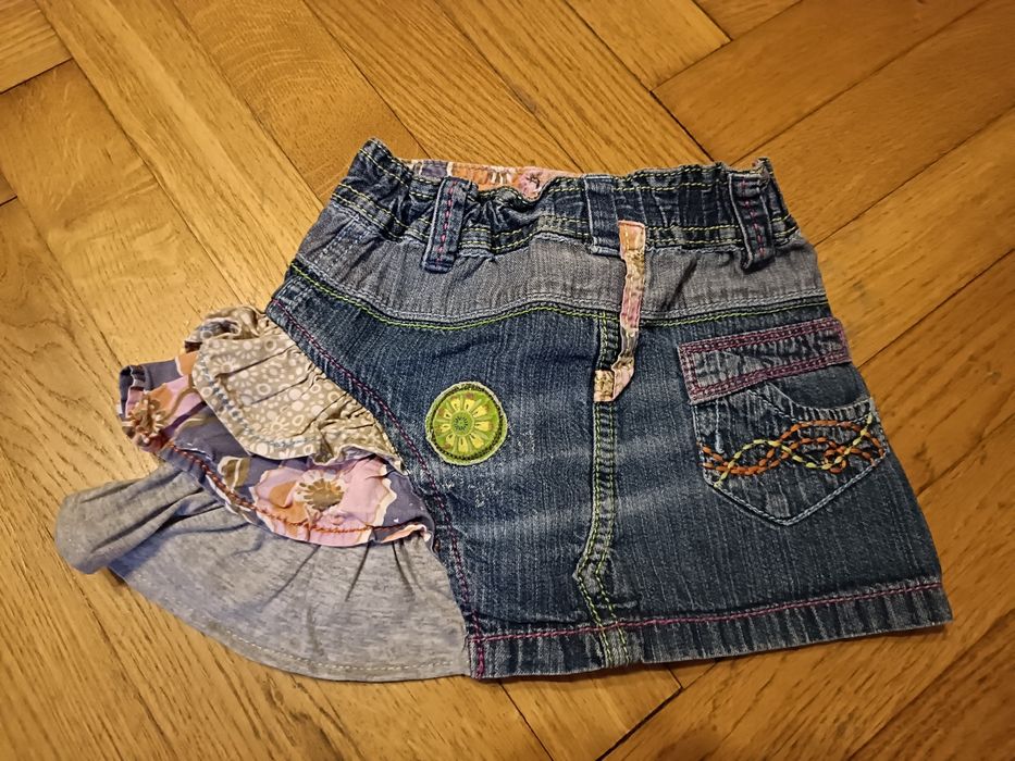 Spódniczka jeansowa z falbanami Next 74