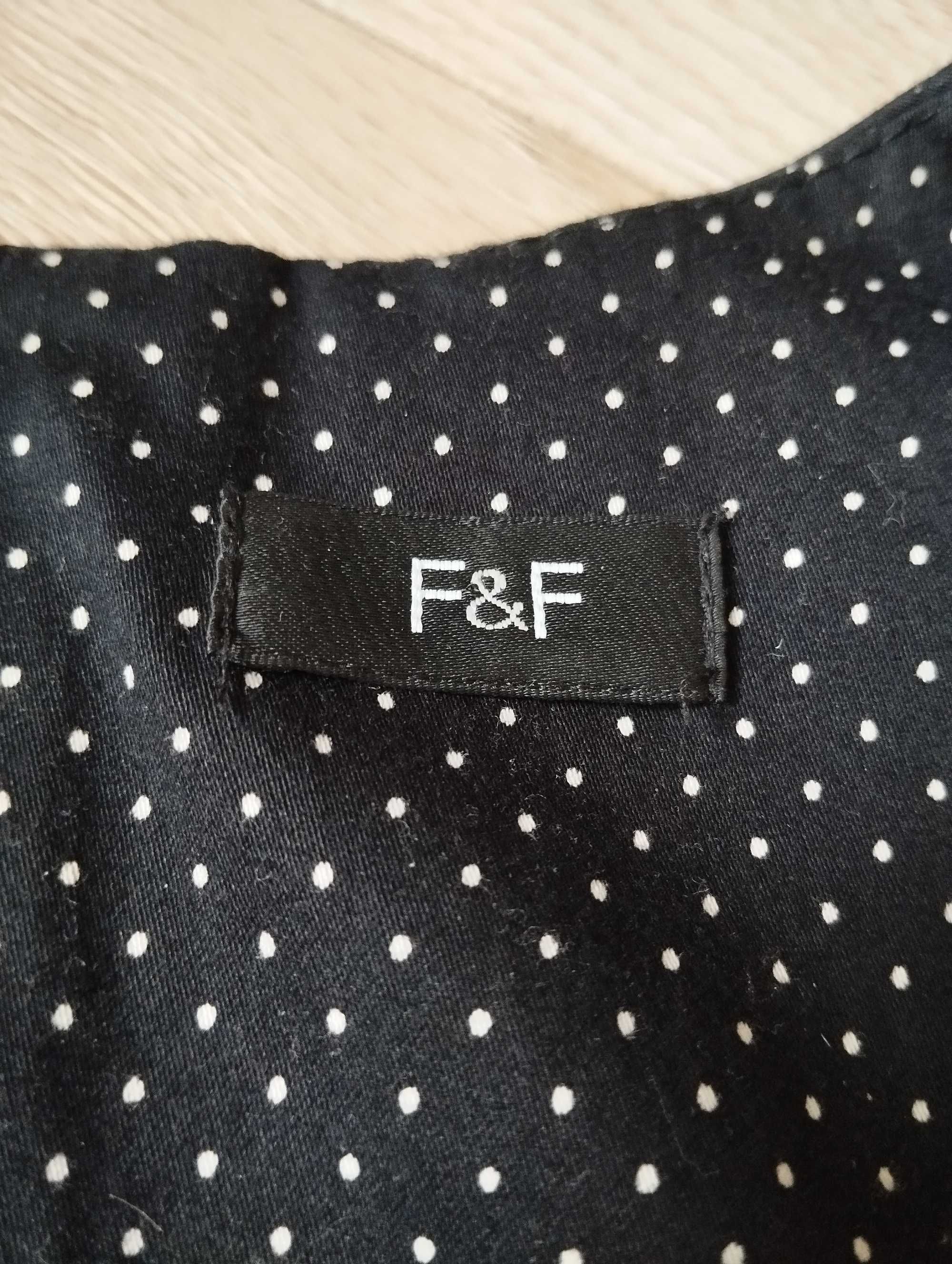 Czarna sukienka w białe kropki F&F 40/12