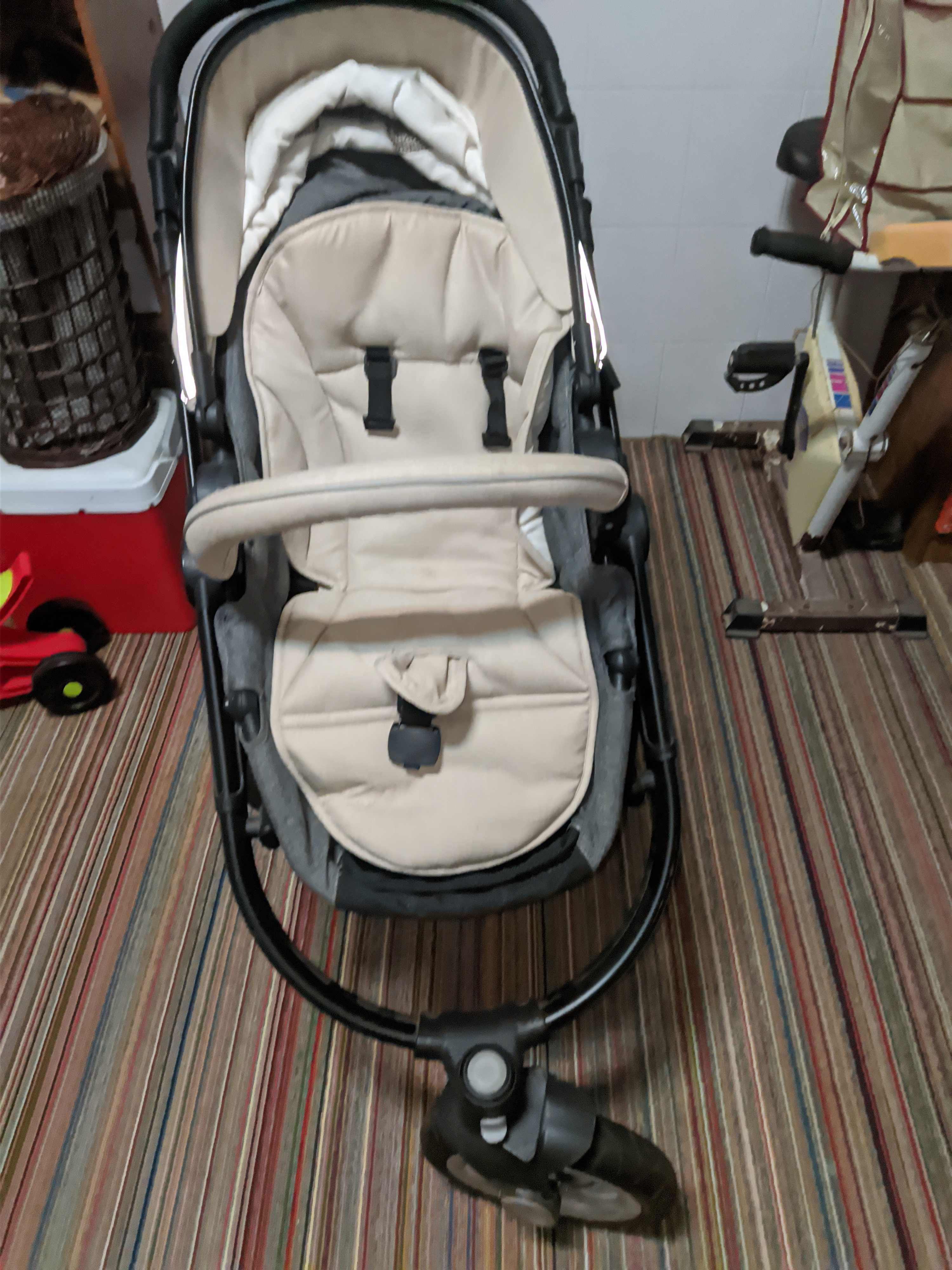 Carrinho Bébé recem nascido Duo Adventure Zy Safe Grey/Bege