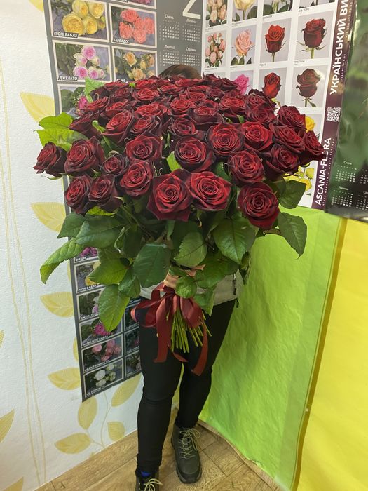 Букет 101 роза, букет 101 троянда, букет 51 троянда, доставка квітів