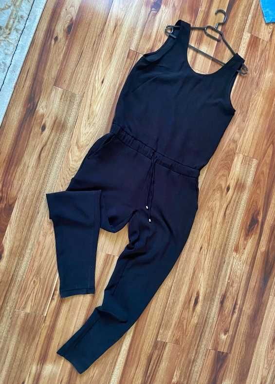 Czarny dlugi kombinezon oversize basic modny xl 42 44 +size plus size