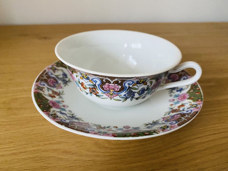 Antyczna 100 letnia filiżanka Zeh Schercer duo