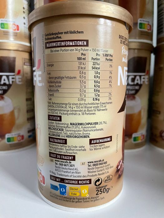 Nescafe Gold Cappuccino czekolada 250 g z Niemiec 3 sztuki
