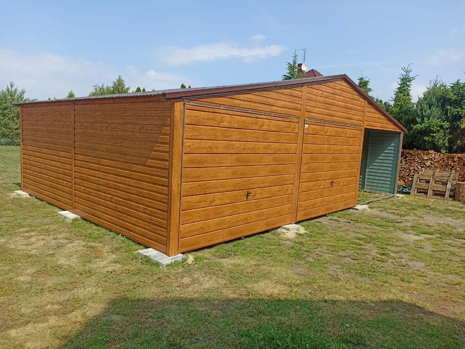 garaże drewnopodobne 9x5 garaż blaszany drewnopodobny