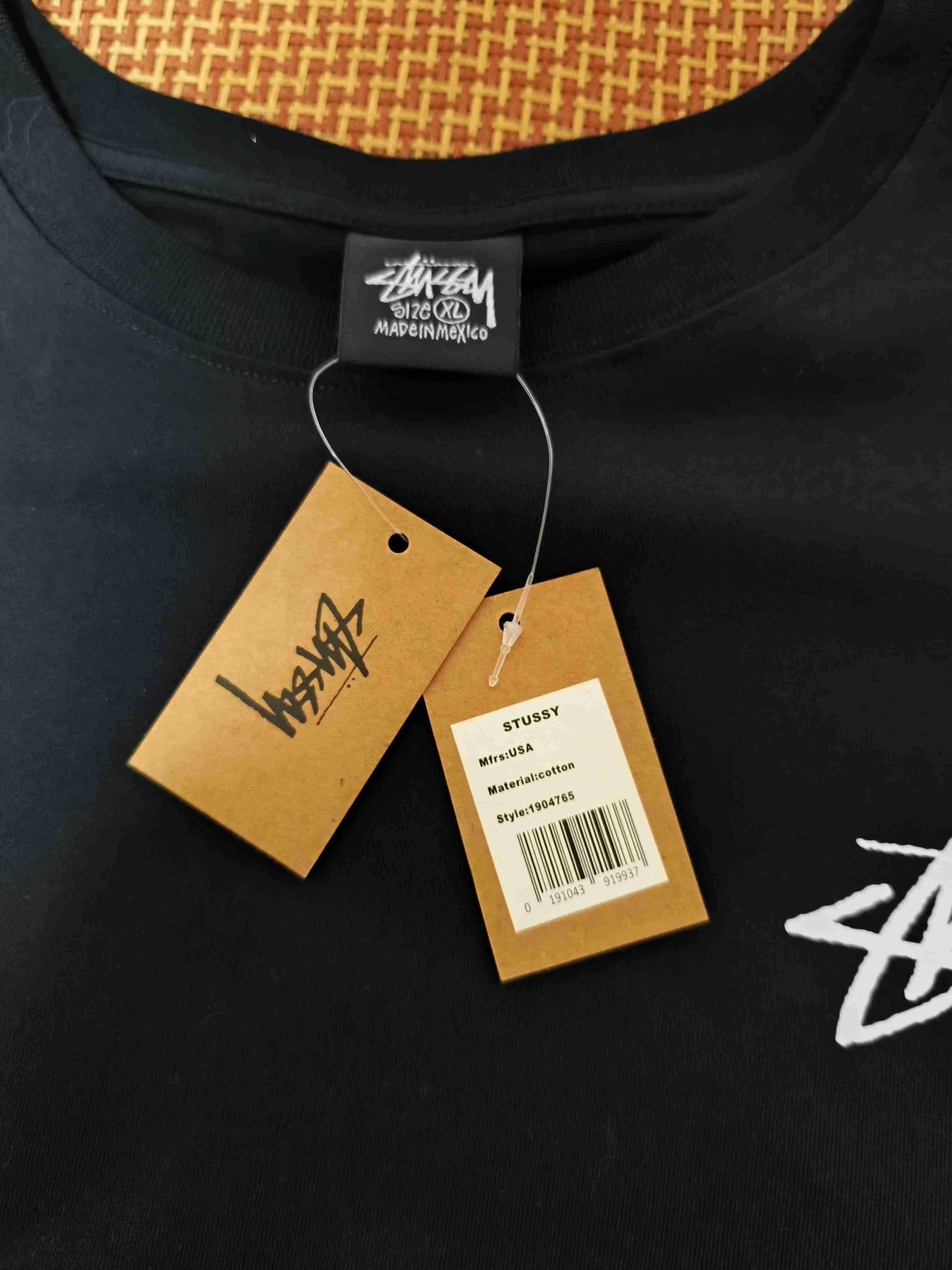 Stussy Męska Czarna Koszulka z Nadrukiem Rozmiar XL