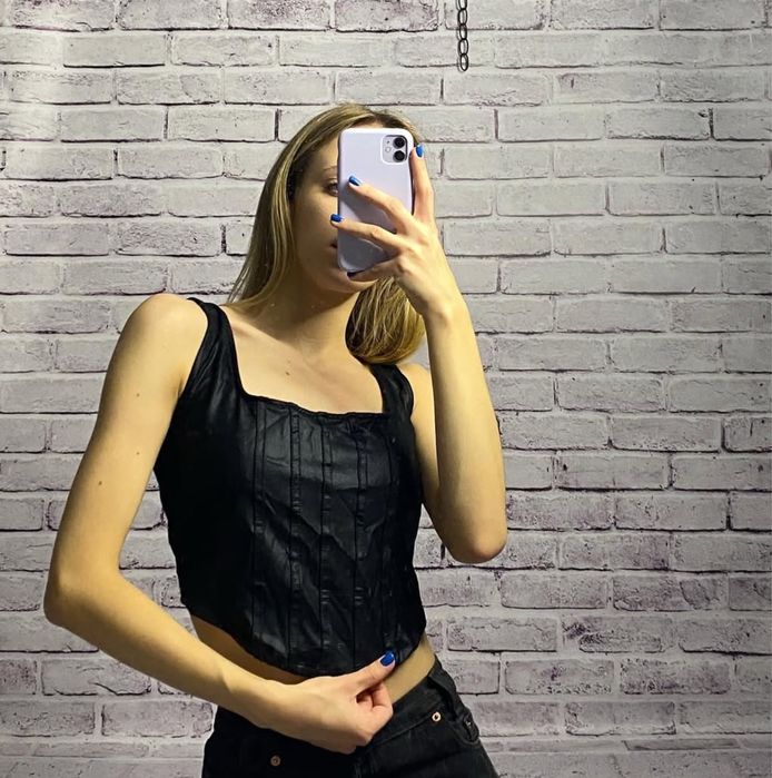 Топ кожаний жіночий