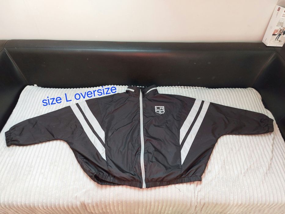 Nowa Unikat wiatrówka kurtka oversize  LA kings NHL hokej L czarna