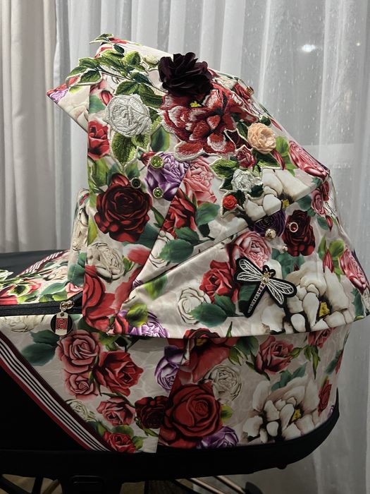 Коляска Cybex Priam Platinum Spring Blossom 2 в 1, Сайбекс Пріам